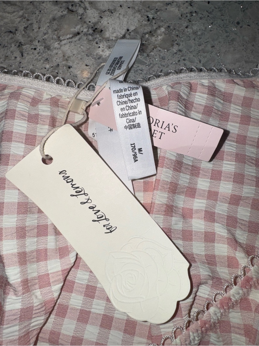 NWT For Love and Lemons Petal Pink Gingham Bustier Top - Picture 4 of 4